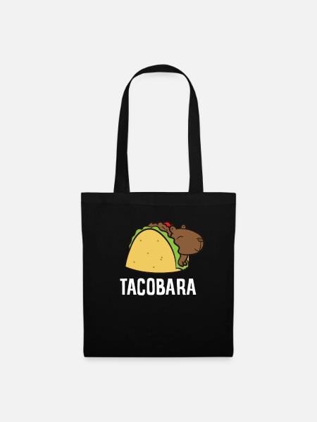 Capybara Gift Kids Tacobara Funny Capybara Tacos - Tote Bag - black