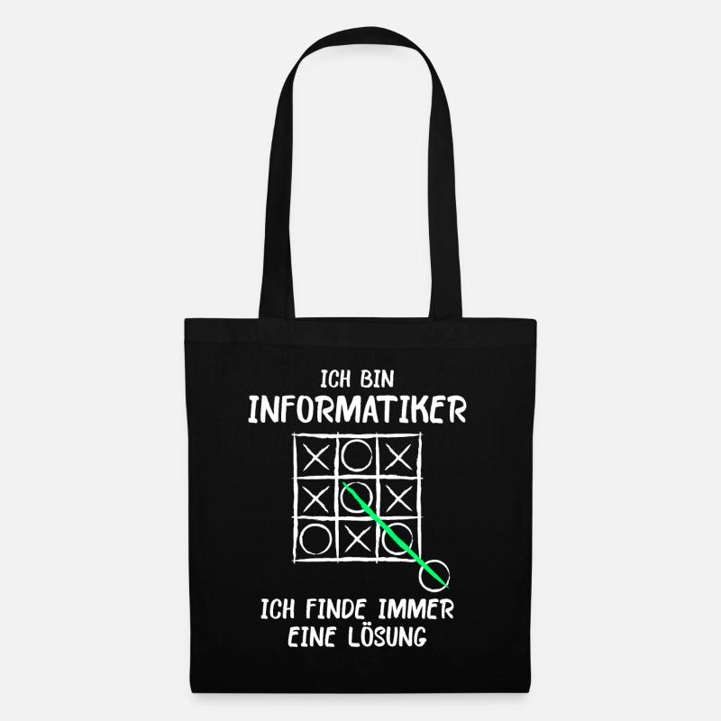 Ich bin Informatiker Lösung Spruch Computer Nerd G - Stoffbeutel - Schwarz