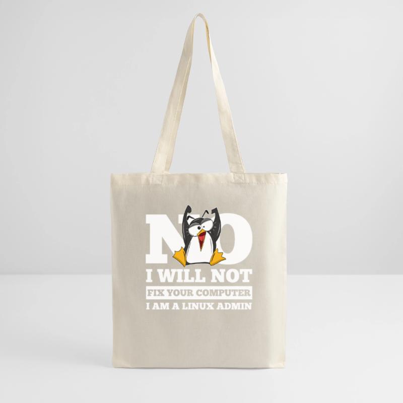 Linux SysAdmin Hacker Coder Pinguin Computer Fix Stoffbeutel