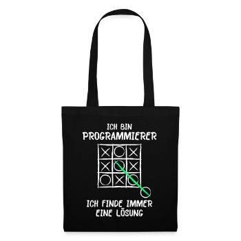 Ich bin Programmierer Lösung Spruch Computer Nerd - Stoffbeutel - Schwarz - Vorne
