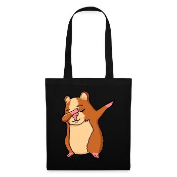 Dabbing Hamster Tanzender Hamster Tier Hämsterchen - Stoffbeutel - Schwarz - Vorne