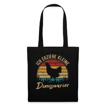 Ich erziehe kleine Dinosaurier Hühner Landwirt Huh - Stoffbeutel - Schwarz - Vorne