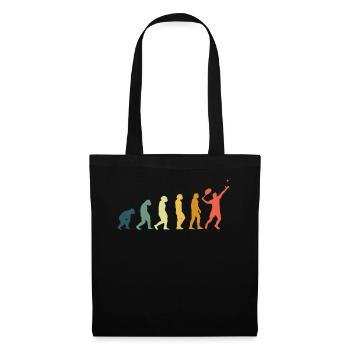 Tennisspieler Evolution Tennis Trainer Tenniscoach - Stoffbeutel - Schwarz - Vorne