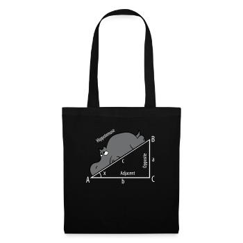 Mathe Pythagoras Hypothenuse Nilpferd Hippo - Stoffbeutel - Schwarz - Vorne