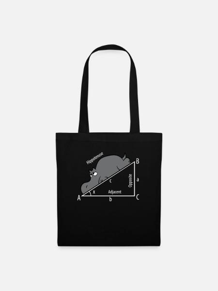 Mathe Pythagore Hypothenuse Hippopotame - Sac en tissu - noir
