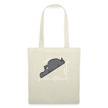 Mathe Pythagoras Hypothenuse Nilpferd Hippo - Stoffbeutel - Natur - Vorne
