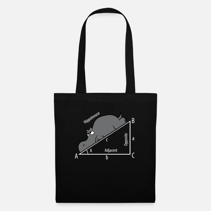 Mathe Pythagore Hypothenuse Hippopotame - Sac en tissu - noir