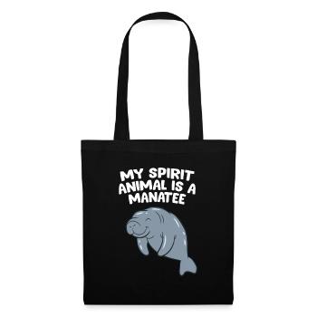Funny Manatee Lover Gift My Spirit Animal Is A - Tote Bag - black - Front