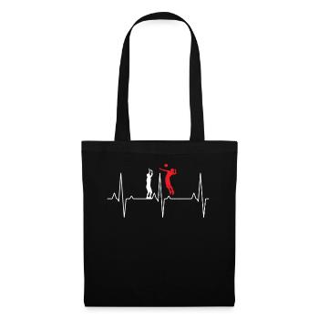 Volley- battement de coeur volley- joueur de volley- - Sac en tissu - noir - Devant