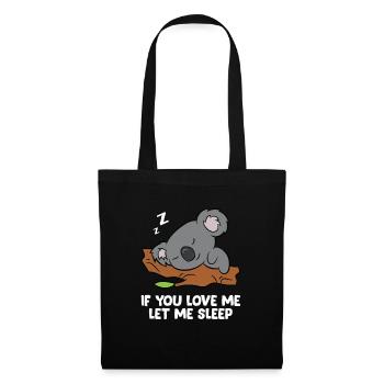 Koala Müde Lass Mich Schlafen Koala Pyjama - Stoffbeutel - Schwarz - Vorne