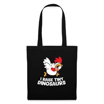 I Raise Tiny Dinosaurs Chicken Farmer Gift - Tote Bag - black - Front