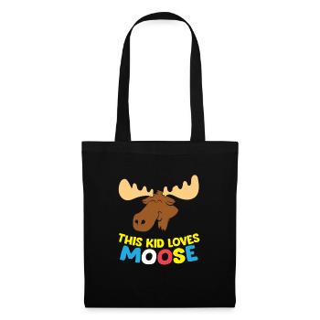 This Kid Loves Moose Funny Moose Boy Moose Girl - Tote Bag - black - Front