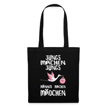 Jungs machen Jungs Männer machen Mädchen Werdender - Stoffbeutel - Schwarz - Vorne