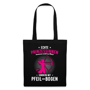 Prinzessin Pfeil & Bogen Spruch Bogenschützen Boge - Stoffbeutel - Schwarz - Vorne