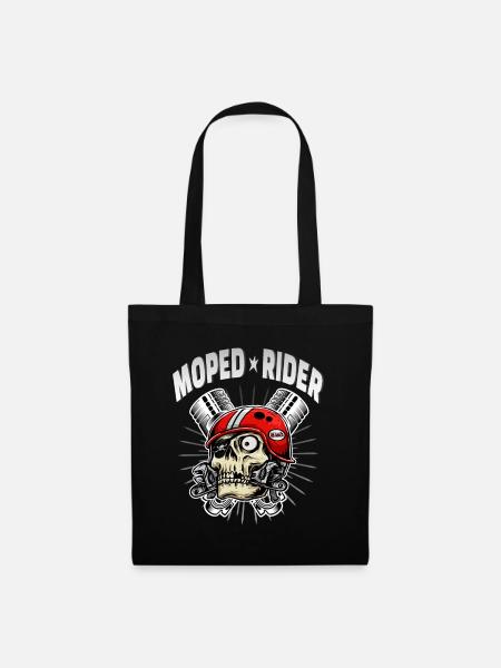 Moped Rider Totenkopf Biker Kult - Stoffbeutel - Schwarz