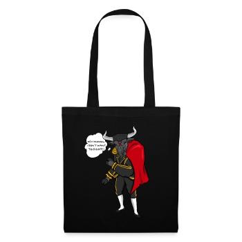 Bull contre corrida, cadeau de bien-être animal torero - Sac en tissu - noir - Devant