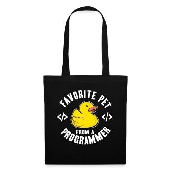 Favorite Pet From A Programmer Funny Rubber Duck - Tote Bag - black - Front