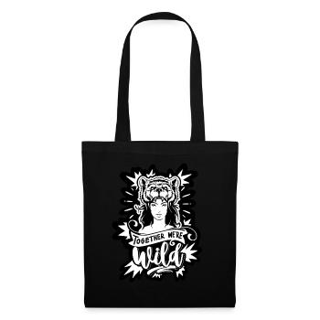 Les vraies femmes sont courageuses - Sac en tissu - noir - Devant