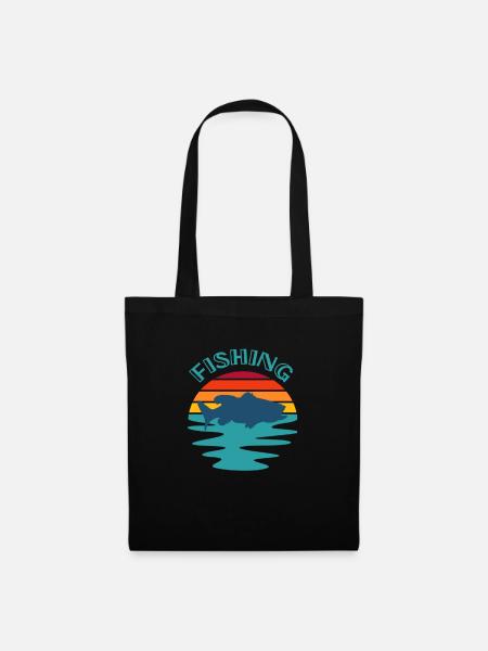 Angeln - Ocean Sunset - Stoffbeutel - Schwarz