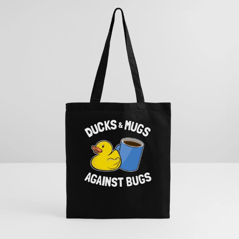 Ducks & Mugs Against Bugs Funny Programmer Coffee Tote Bag