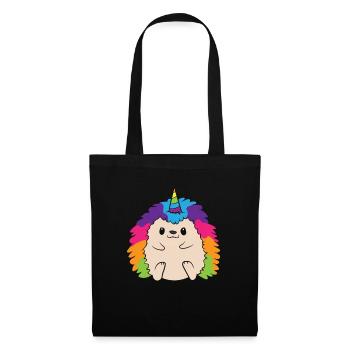 Hedgehog Unicorn Rainbow Hedgehog - Tote Bag - black - Front