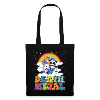 Funny Death Metal Animals Cute Unicorn Rainbow - Tote Bag - black - Front