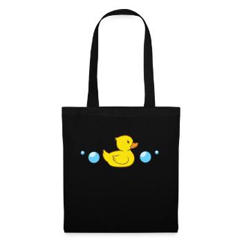 Gummiente im Wasser Badeente Gummienten - Stoffbeutel - Schwarz - Vorne