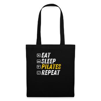 Eat Sleep Pilates - Lustige Grunge Pilates - Stoffbeutel - Schwarz - Vorne