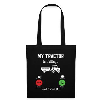 Mein Traktor ruft und ich muss gehen - Traktor Liebe - Stoffbeutel - Schwarz - Vorne