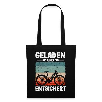 EBike Elektrofahrrad Ebike Geschenk Pedelec Lustig - Stoffbeutel - Schwarz - Vorne