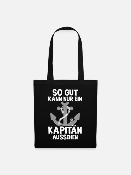 Segler So Gut Kann Nur Ein Kapitän Aussehen Skippe - Stoffbeutel - Schwarz