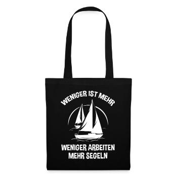 Kapitän Weniger Arbeiten Ist Mehr Segeln Boot Skip - Stoffbeutel - Schwarz - Vorne