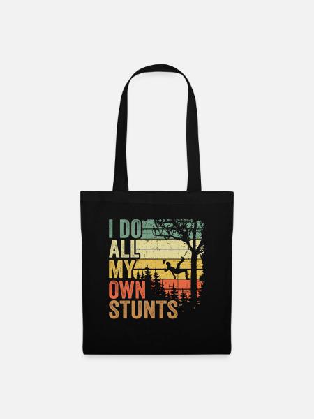 Baumpfleger Baumkletterer Geschenk Holzfäller Papa - Stoffbeutel - Schwarz