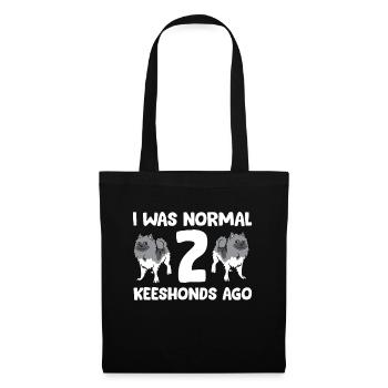 I Was Normal 2 Keeshonds Ago Funny Keeshond - Tote Bag - black - Front