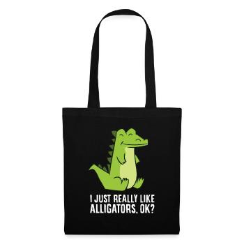 Amoureux des alligators J’aime juste les alligators - Sac en tissu - noir - Devant