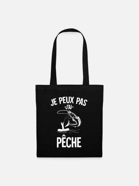 Je peux pas j'ai pêche shirt La pêche m'appelle - Sac en tissu - noir