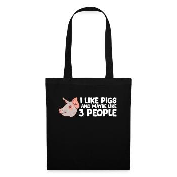 J’aime les cochons et peut-être comme 3 personnes - Sac en tissu - noir - Devant
