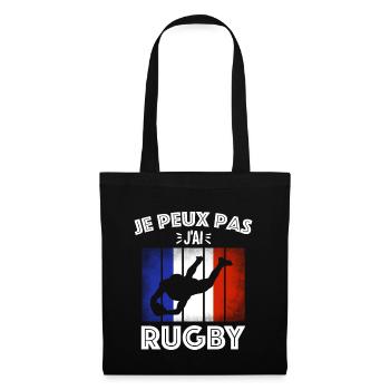 Je peux pas j'ai Rugby - Sac en tissu - noir - Devant