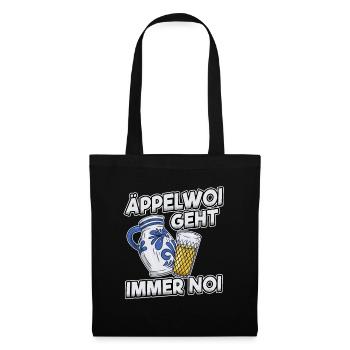 Apfelwein Äppler Geschenk Frankfurt Ebbelwoi Viez - Stoffbeutel - Schwarz - Vorne