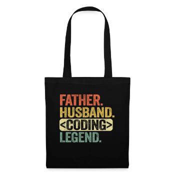 Father Husband Coding Legend Father's Day Gift - Tote Bag - black - Front