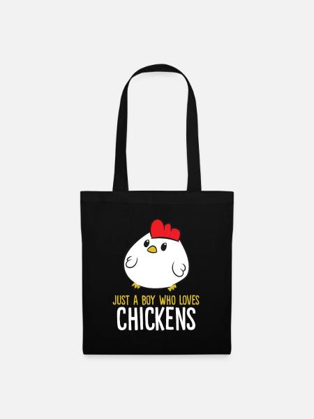 Chicken Boy Nur ein Junge, der Hühner liebt - Stoffbeutel - Schwarz
