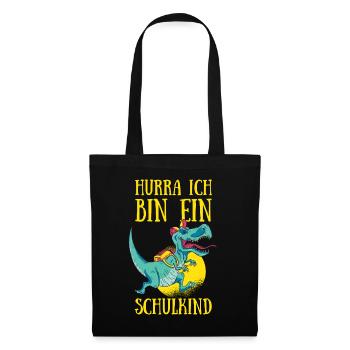 Schulanfang Hurra Ich Bin Ein Schulkind Einschulun - Stoffbeutel - Schwarz - Vorne