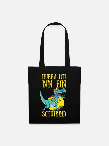Schulanfang Hurra Ich Bin Ein Schulkind Einschulun - Stoffbeutel - Schwarz