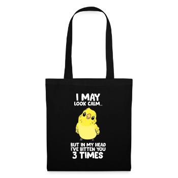 Parakeet Bird In My Head I've Bitten You 3 Times - Tote Bag - black - Front