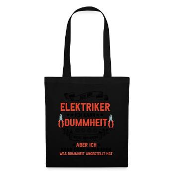 Elektriker Ich Kann Dummheit Nicht Reparieren Hand - Stoffbeutel - Schwarz - Vorne