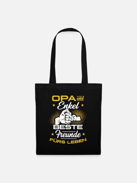 Opa Und Enkel Beste Freunde Fürs Leben - Stoffbeutel - Schwarz