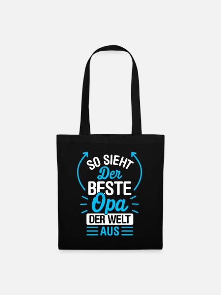 Großvater So Sieht Der Beste Opa Der Welt Aus - Stoffbeutel - Schwarz