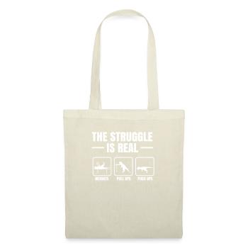 Dino Fitness - The struggle is real - Stoffbeutel - Natur - Vorne