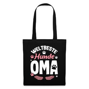 Großmutter Weltbeste Hunde Oma Omi Enkel Familie U - Stoffbeutel - Schwarz - Vorne