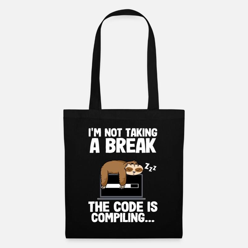 Programmierer Faultier Informatiker Nerd Coder Bug - Stoffbeutel - Schwarz